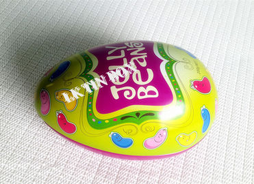 China Lata formada huevo para el día de fiesta de Pascua, cajas decorativas de la haba de jalea de la lata proveedor