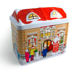 China Cajas redondas de la lata del regalo de la Navidad, caja de la lata del metal para el caramelo/el chocolate/las galletas proveedor